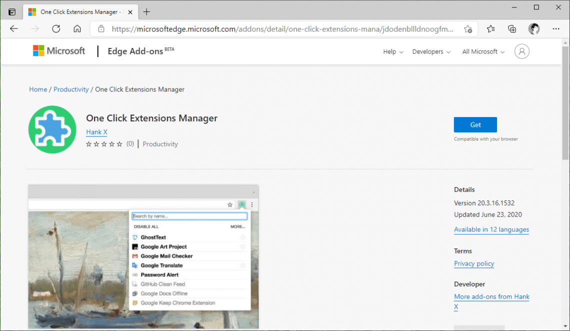 Cách quản lý tất cả extension trên Microsoft Edge trong một nơi giống