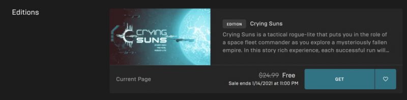 Đang miễn phí game Crying Suns