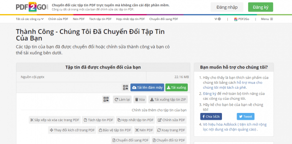 Chia sẻ 7 dịch vụ tiếng Việt chuyển đổi PDF sang PPT, PPTX