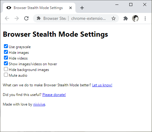 Browser Stealth Mode: ẩn hình ảnh, thumbnail video khi lướt web