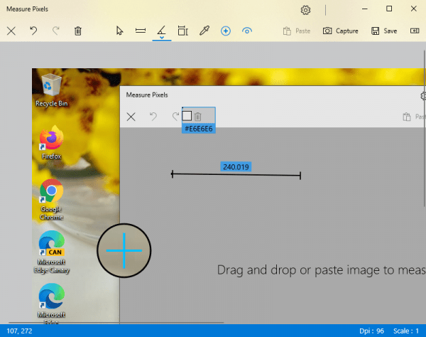 Measure Pixels: Ứng dụng đo khoảng cách, đo góc, xem mã màu,... hình ảnh trên Windows 10