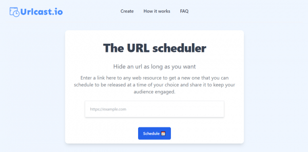 Urlcast.io: Tạo link chờ mở trang web