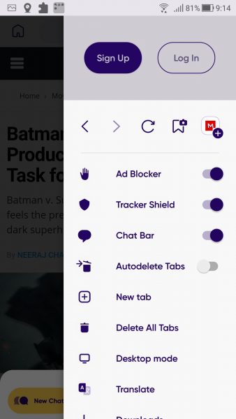 Wave: trình duyệt khép kín dành cho Android