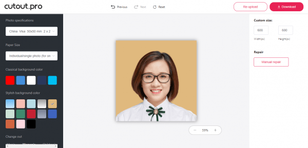 Tách nền ảnh, tạo ảnh avatar, ảnh thẻ ID với Cutout.Pro