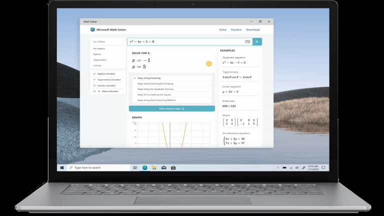 Giải Toán với Math Solver bằng trình duyệt Microsoft Edge