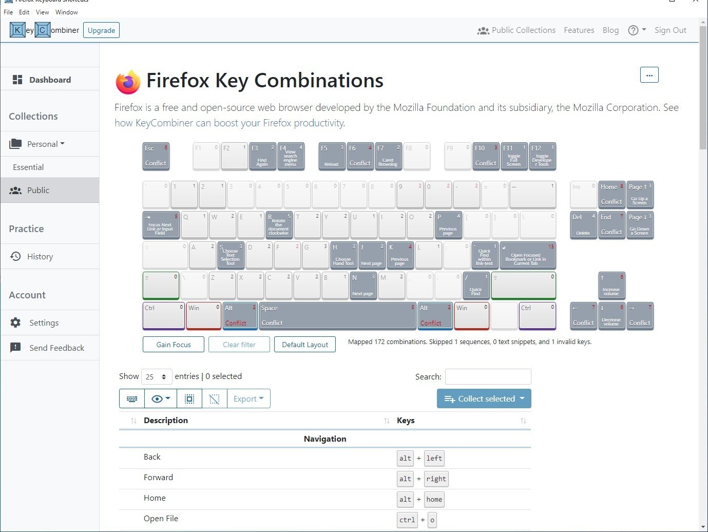 KeyCombiner: Học phím tắt các ứng dụng phổ biến