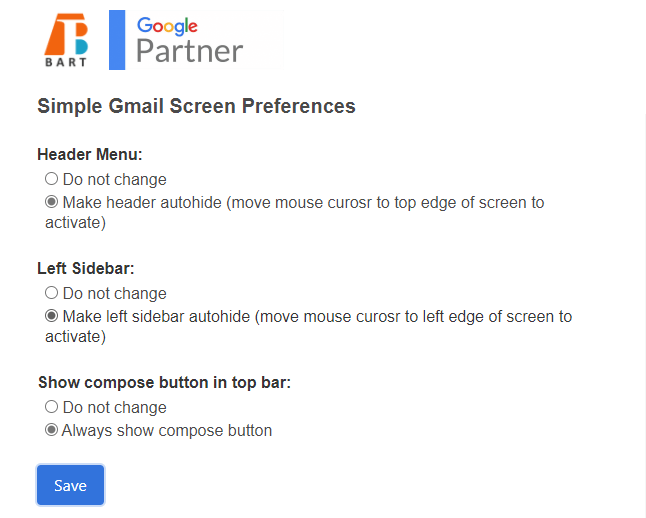 Cách mở rộng không gian giao diện sử dụng Gmail trên Chrome