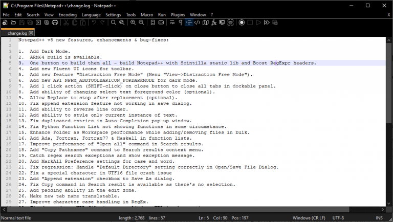 Đã có Notepad++ 8.0