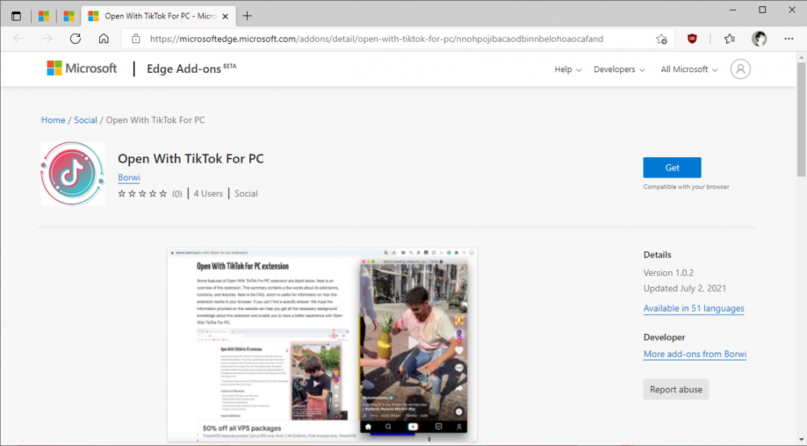Xem, tải video TikTok từ Microsoft Edge không cần IDM