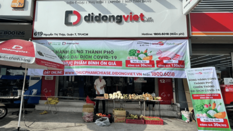 14 cửa hàng Di Dộng Việt TP.HCM bán rau củ quả đồng giá