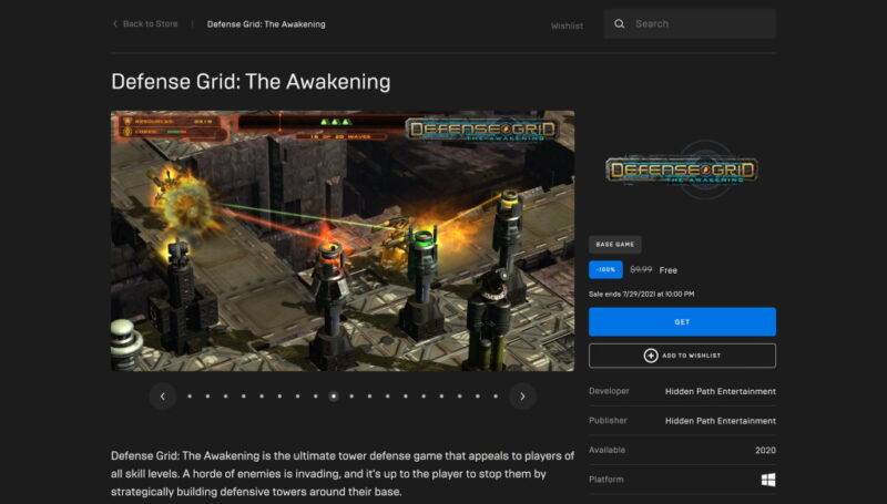 Đang miễn phí game Defense Grid: The Awakening
