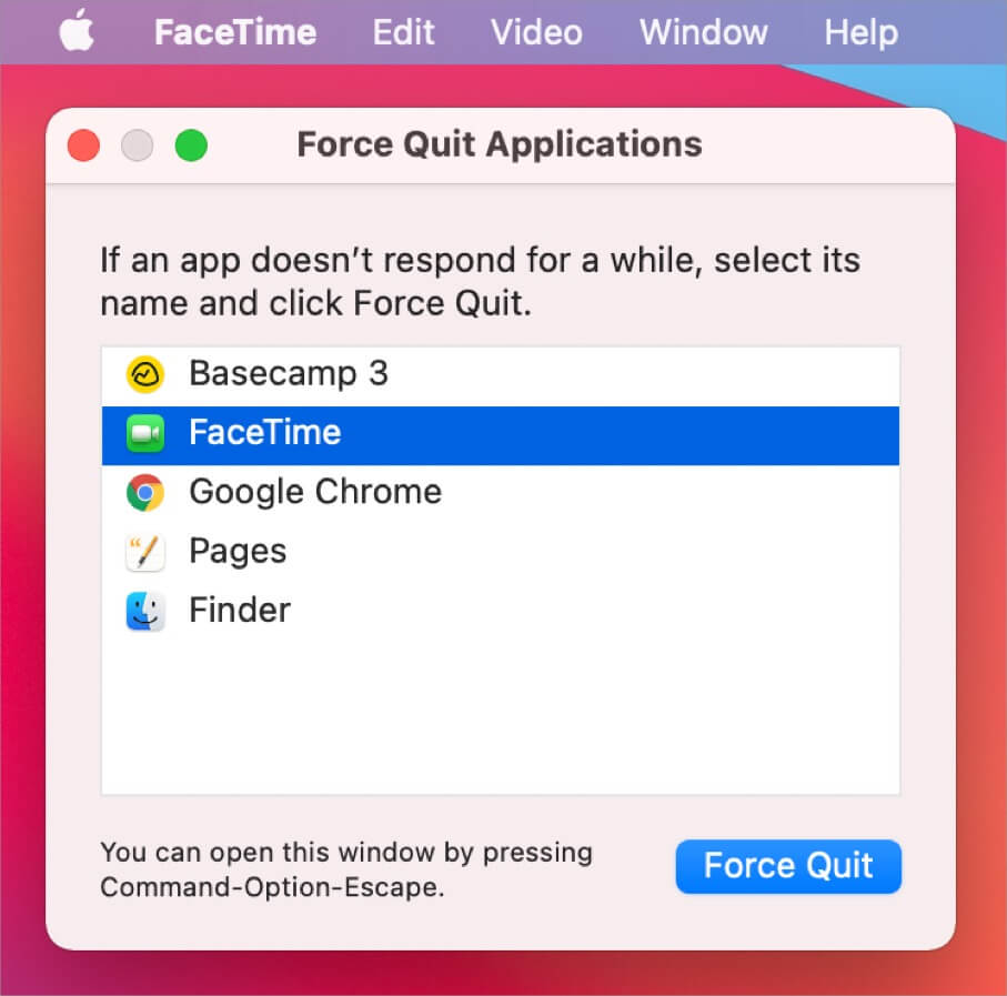 Force Quit macOS