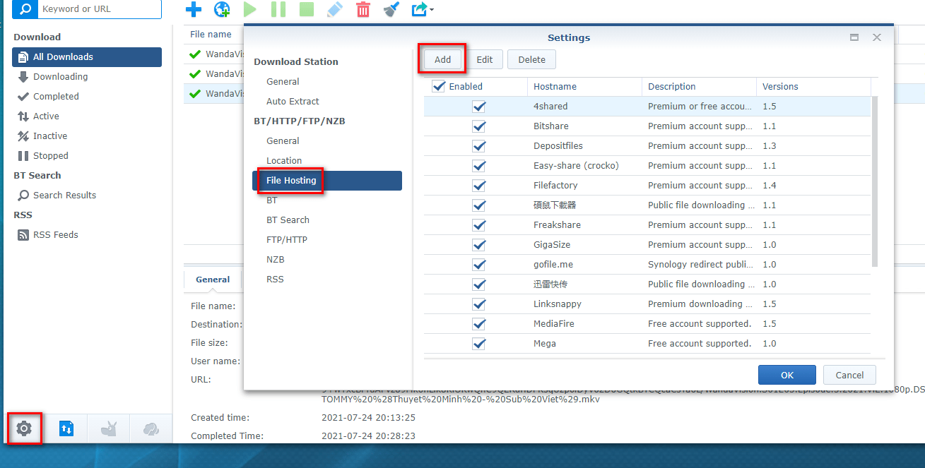 Synology Fshare Download Station