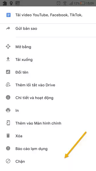 Cách chặn người bạn không muốn nhận file chia sẻ trong Google Drive