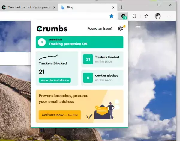 Crumbs: Tiện ích tuyệt vời chặn quảng cáo, theo dõi người dùng cho Chrome, Firefox