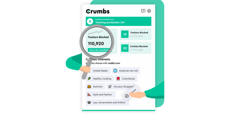 Crumbs: Tiện ích tuyệt vời chặn quảng cáo, theo dõi người dùng cho Chrome, Firefox