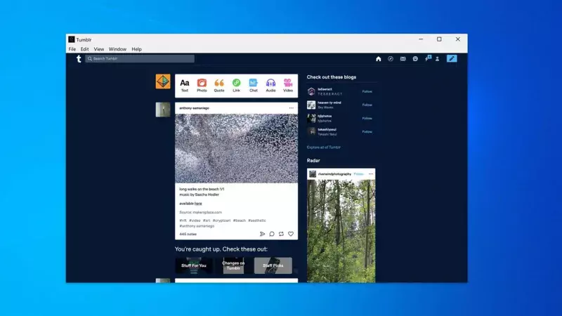 Tumblr đã có mặt trên Microsoft Store