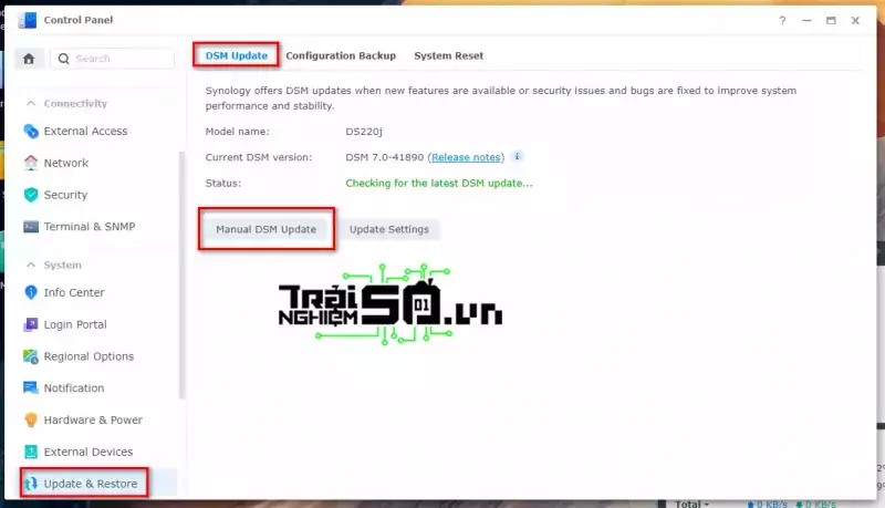 Cập nhật Synology NAS