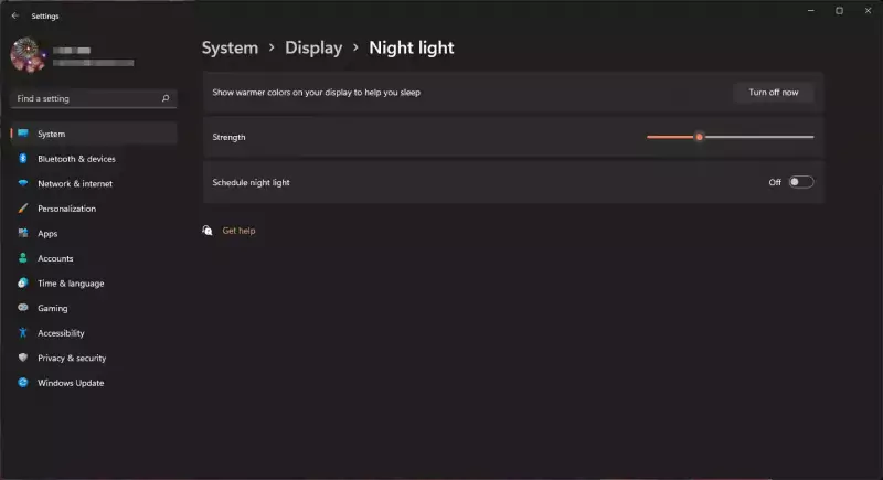 Windows 11 Night Light