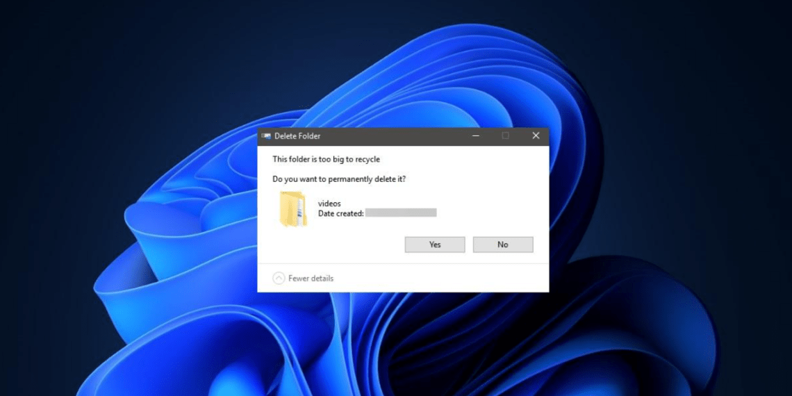 Sửa lỗi “This file is too big to recycle...” của Recycle Bin trên Windows 11