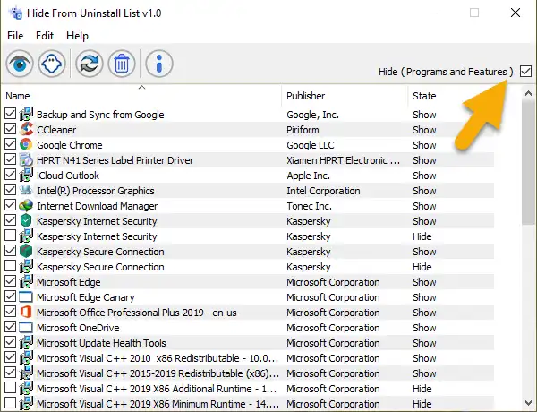 Hide From Uninstall List 2