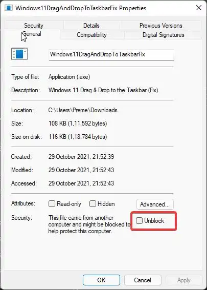 Windows11DragAndDropToTaskbarFix 2