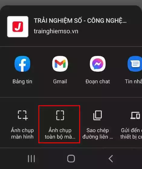 Cách chụp ảnh màn hình toàn trang bằng Chrome trên Android