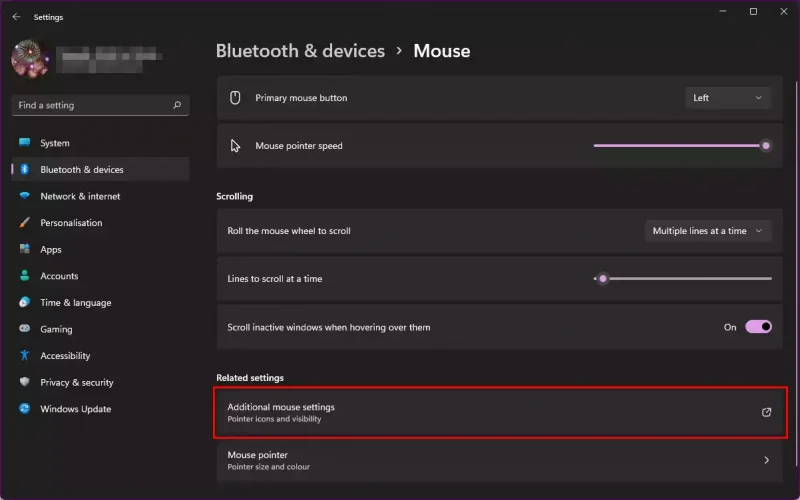 Cách bật Enhance mouse pointer precision