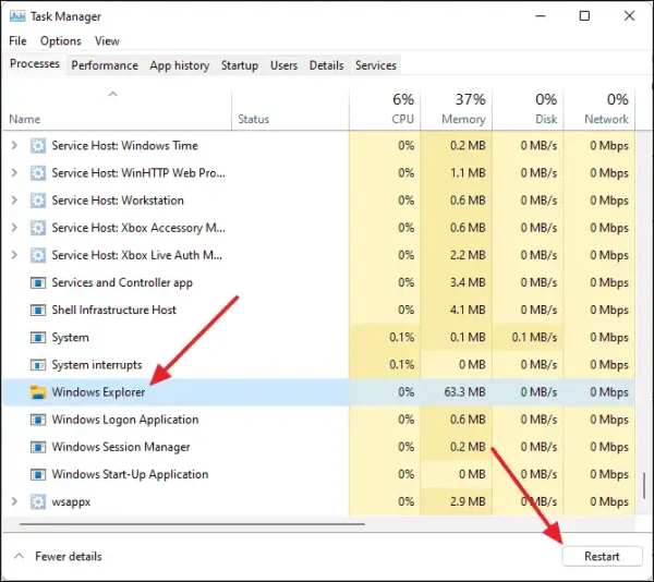 Cách khởi động lại Windows Explorer trên Windows 11v2