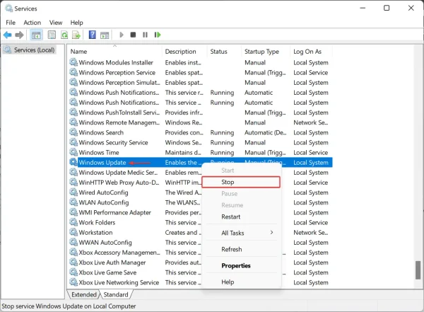 Cách thay đổi thư mục chứa bản cập nhật Windows Update trên Windows 11b