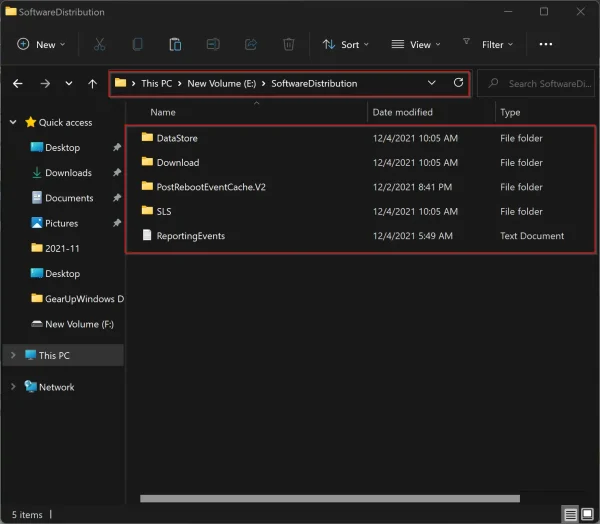Cách thay đổi thư mục chứa bản cập nhật Windows Update trên Windows 11f