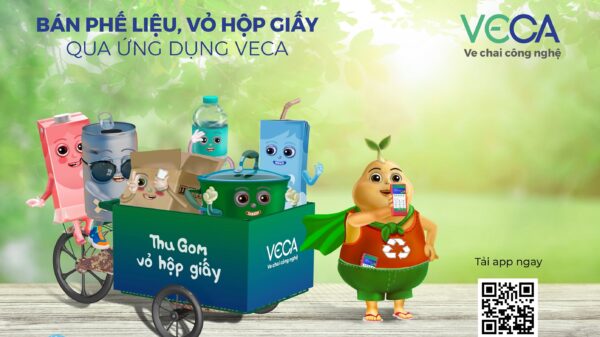 Vỏ hộp giấy Tetra Pak sau khi sử dụng sẽ được thu gom qua ứng dụng VECA 