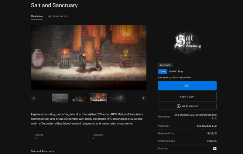 Tải miễn phí game Salt and Sanctuary