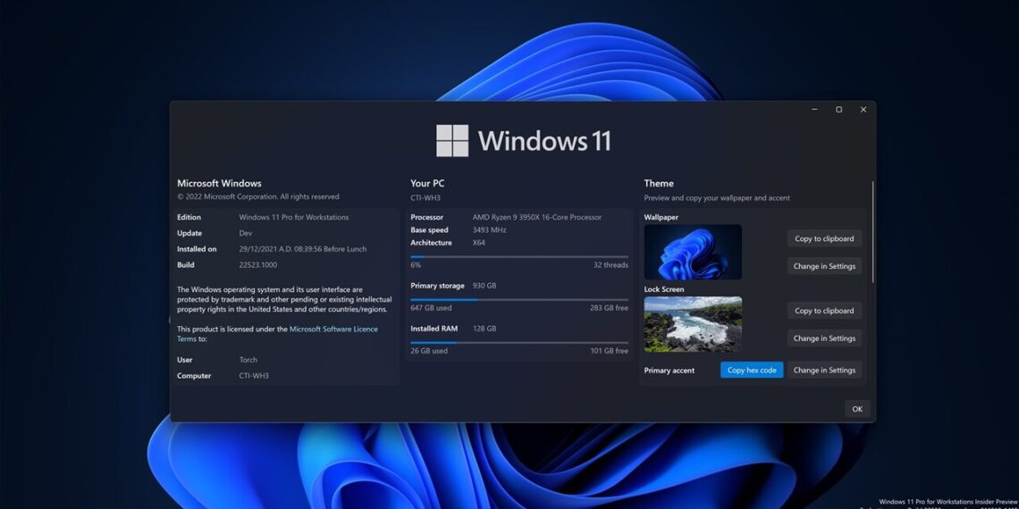 Modern Winver: Xem thông tin máy tính Windows 11 và hơn thế nữa.