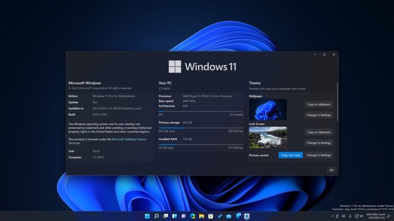 Modern Winver: Xem thông tin máy tính Windows 11 và hơn thế nữa.