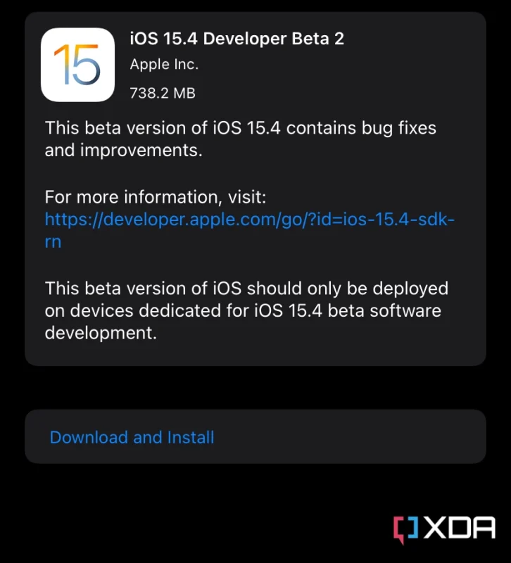 iOS 15.4 beta 2