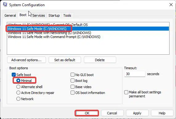 Cách thêm Safe Mode vào menu khởi động Windows 11c