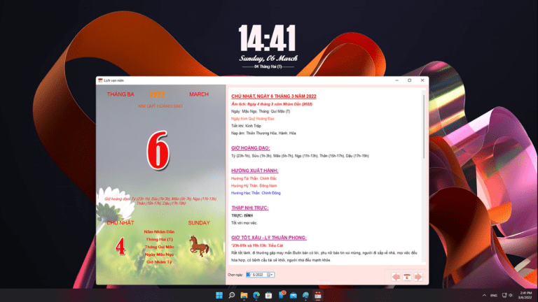 Lịch Vạn niên – Lịch Việt: Ứng dụng xem lịch Âm trên Windows 11