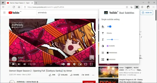 YouTube™ dual subtitles 3