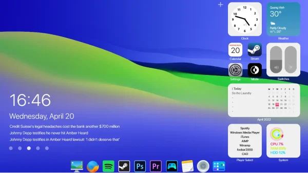 Cách biến giao diện desktop Windows 11 thành macOS Big Sur bằng Rainmeter 5