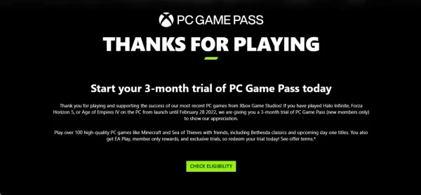 Cách nhận 3 tháng sử dụng PC Game Pass miễn phí 2