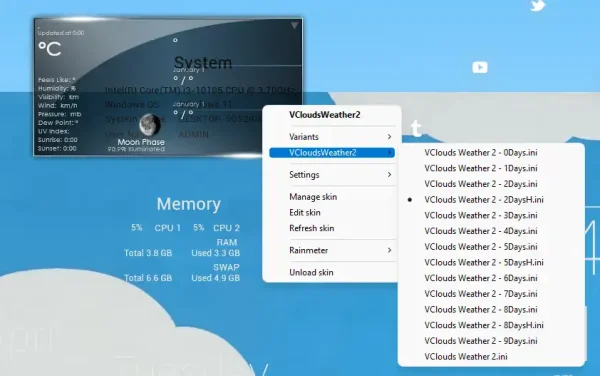 Cách sử dụng Rainmeter làm đẹp màn hình desktop Windows 11f