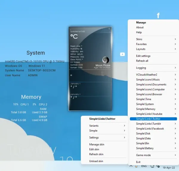 Cách sử dụng Rainmeter làm đẹp màn hình desktop Windows 11g