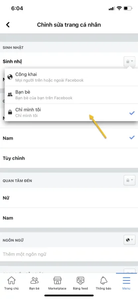 Cách tắt thông báo, ẩn sinh nhật của bạn trên Facebook 8