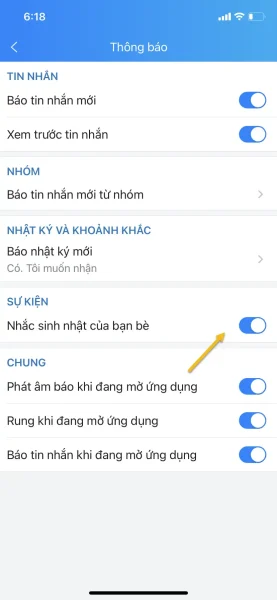 Cách tắt thông báo sinh nhật của bạn và bạn bè trên Zalo 4