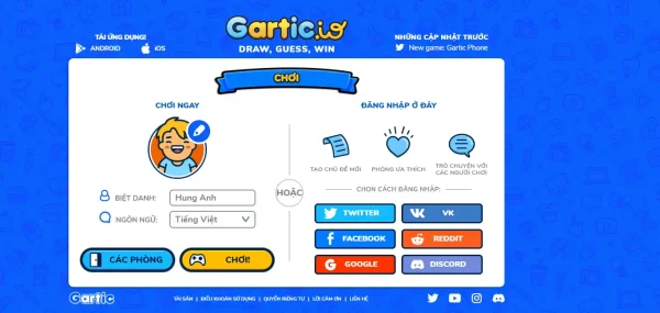 Gartic.io - một trò chơi vui nhộn và thú vị dành cho bạn và những người bạn. Thưởng thức hình ảnh và khám phá thế giới trò chơi đẳng cấp này. Tải ngay Gartic.io để có được những giây phút thư giãn tuyệt vời nhất!