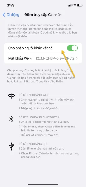 Cách phát Wi-Fi từ iPhone 3