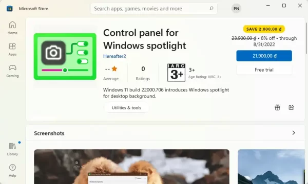 Control Panel for Windows Spotlight 2