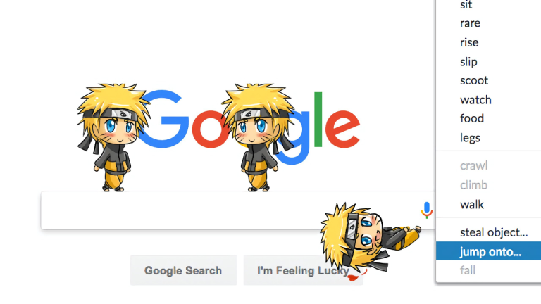 Shimeji Browser Extension: Tạo nhân vật ảo Naruto, Luffy, BTS,…