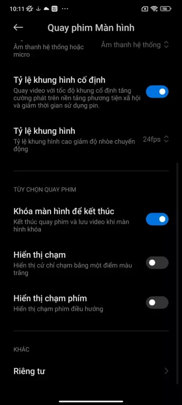 Cách quay màn hình điện thoại Xiaomi